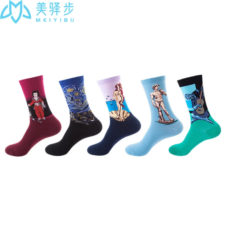

5 Pairs Per Set European and American Fashion Men's Socks Autumn and Winter All-match Socks Men's Fashion Socks