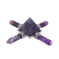 KFT Natural Stone Pyramid 7 Chakra Points Energy Generator Reiki Chakra Healing Crystal Stone Transmitter Jewelry 2