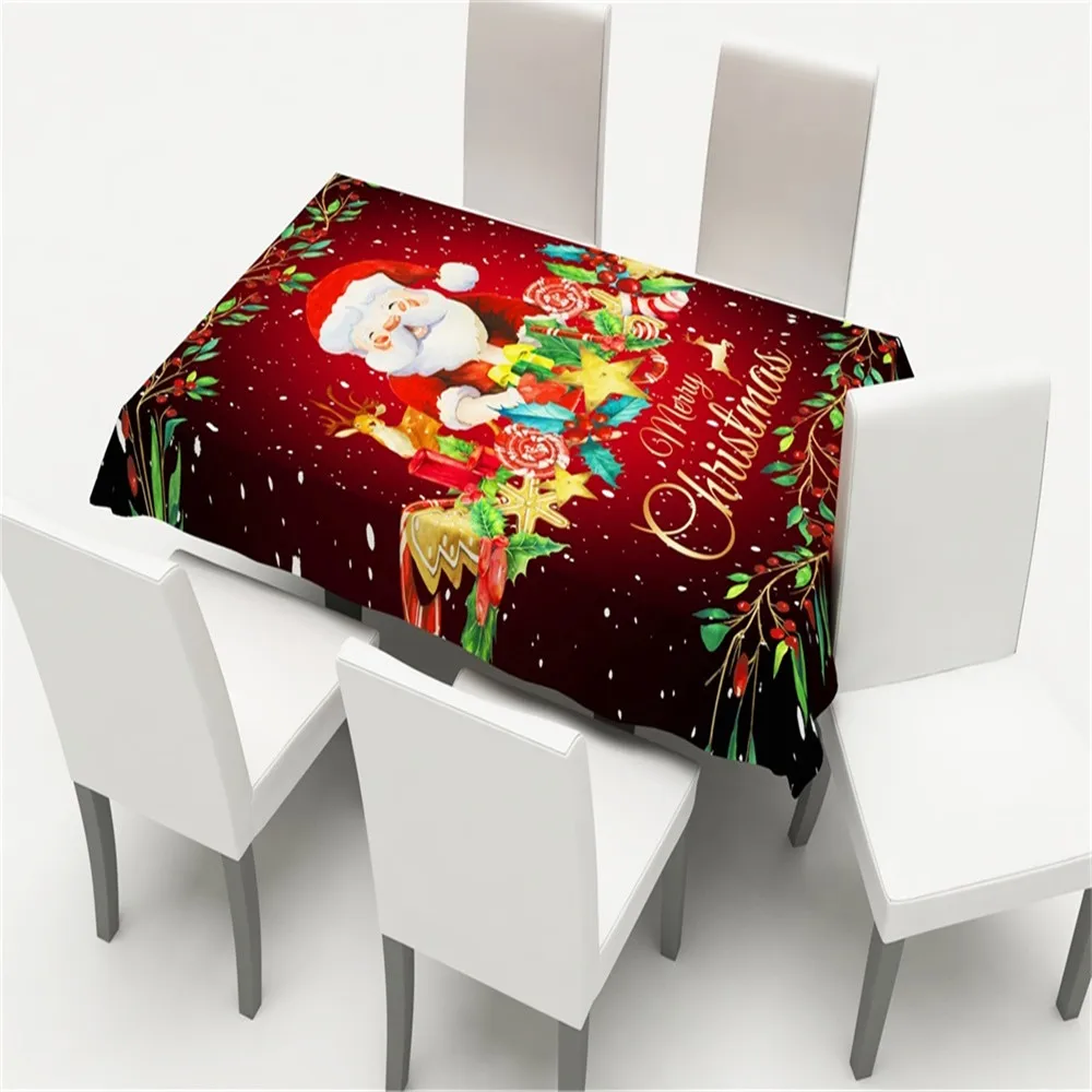 Merry Christmas Чехол для стула «Рождество» колокольчик красная кухонная скатерть вечерние праздничные украшения для дома столовая скатерть - Цвет: 1pc tablecloth