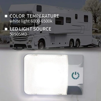 

24 Led Rv Ceiling Dome Lights Single Interior Light with Press Switch Fixtures for Trailer Camper van Rv Boat