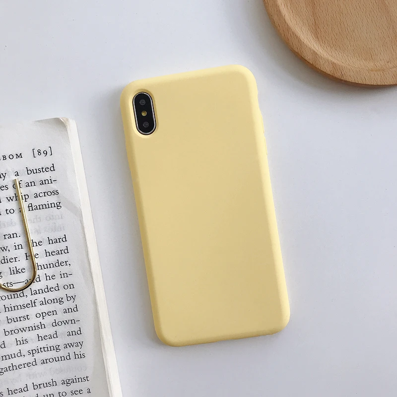 Цвет: желтый Роскошный силиконовый чехол для телефона для iphone 7 8 Plus для Apple, чехол для iphone 6 6S Plus X XS MAX XR 7 8 - Цвет: Цвет: желтый
