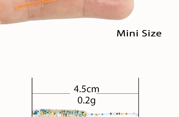 Ajing Soft Fishing Lure 15pcs 4.5cm 0.2g Shad Artificial Bait River Trout Perch Fishing Silicone Baits (4)