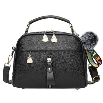 

XINIU New Women Small Square Pack Shoulder Bag Hairball Crossbody Package Clutch Women Designer Wallet Handbags Bolsos Mujer