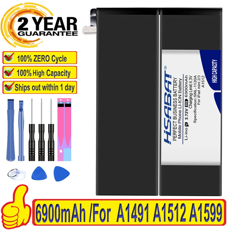Аккумулятор HSABAT 6900 мАч для ipad mini 2 Retina 3 A1489 A1490 A1491 A1512 A1599 A1600 A1601 100% оригинал |