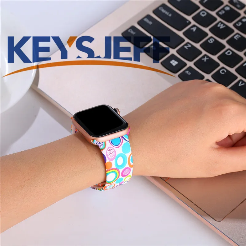 Compatible with Apple Watch Band 38mm 40mm 42mm 44mm Fadeless Pattern Printed Bands for iWatch Bands Strap Series 5/4/3/2 81023