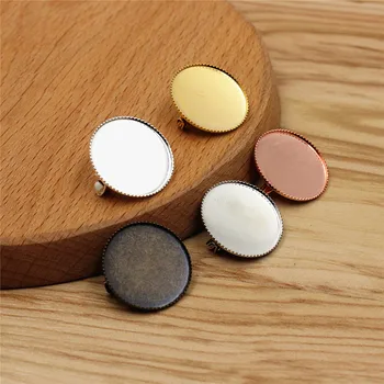 

Copper Fashion 20mm 25mm 30mm Brooch Round Blank Setting Bezel Base Tray Cabochons DIY Making Accessories Gift 10pcs K06215