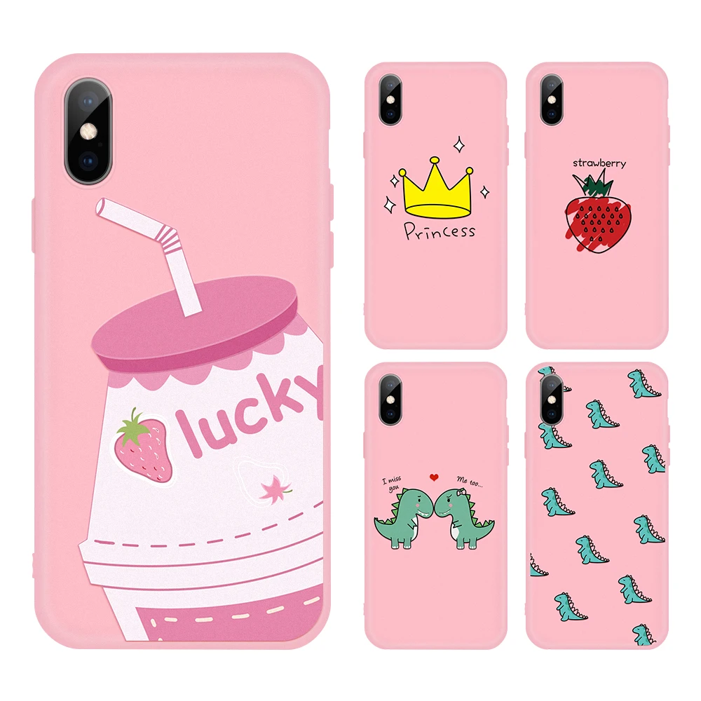 

Pink Dinosaur Phone Case Cover For iPhone 11 Pro Max 2019 Silicone Coque For iPhone 5 5S SE 6 6S 7 8 Plus X Xs XR XS Max Cases