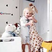 AY Tesco65cm almohada de peluche de jirafa de dibujos animados, muñeco de peluche de bebé, regalo para niños, decoración de dormitorio, muñecos de animales de peluche para Navidad