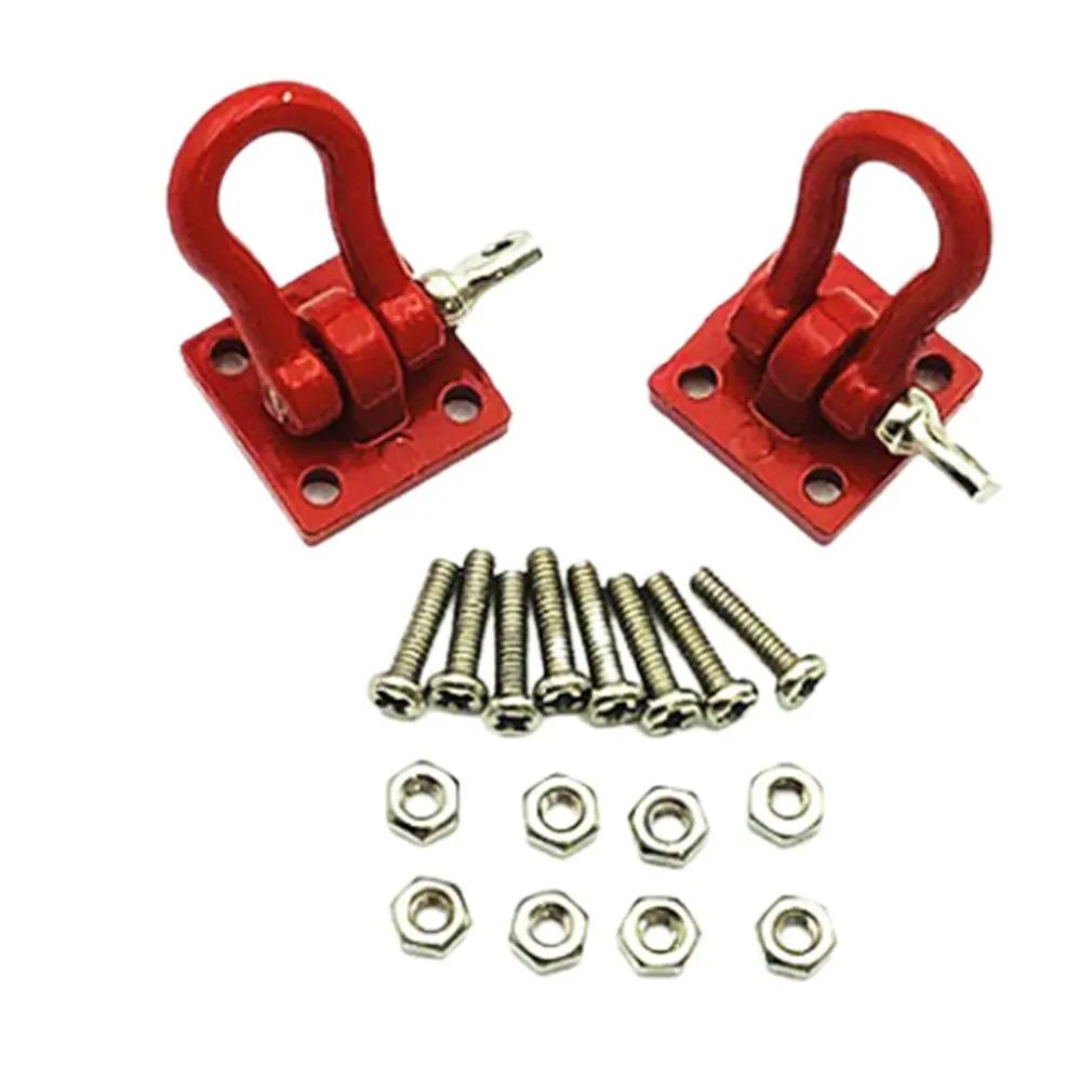 

Car Model Accessories Scx10 Simulated Climbing Car Accessories Rc 1:10 Towbar Metal Red Rescue Button