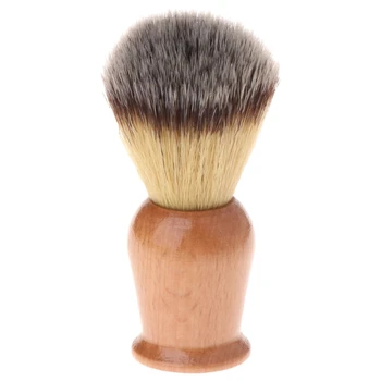 

Men's Imitation Badger Hair Soft Nylon Shaving Brush Wooden Handle Barber Tool RXJC
