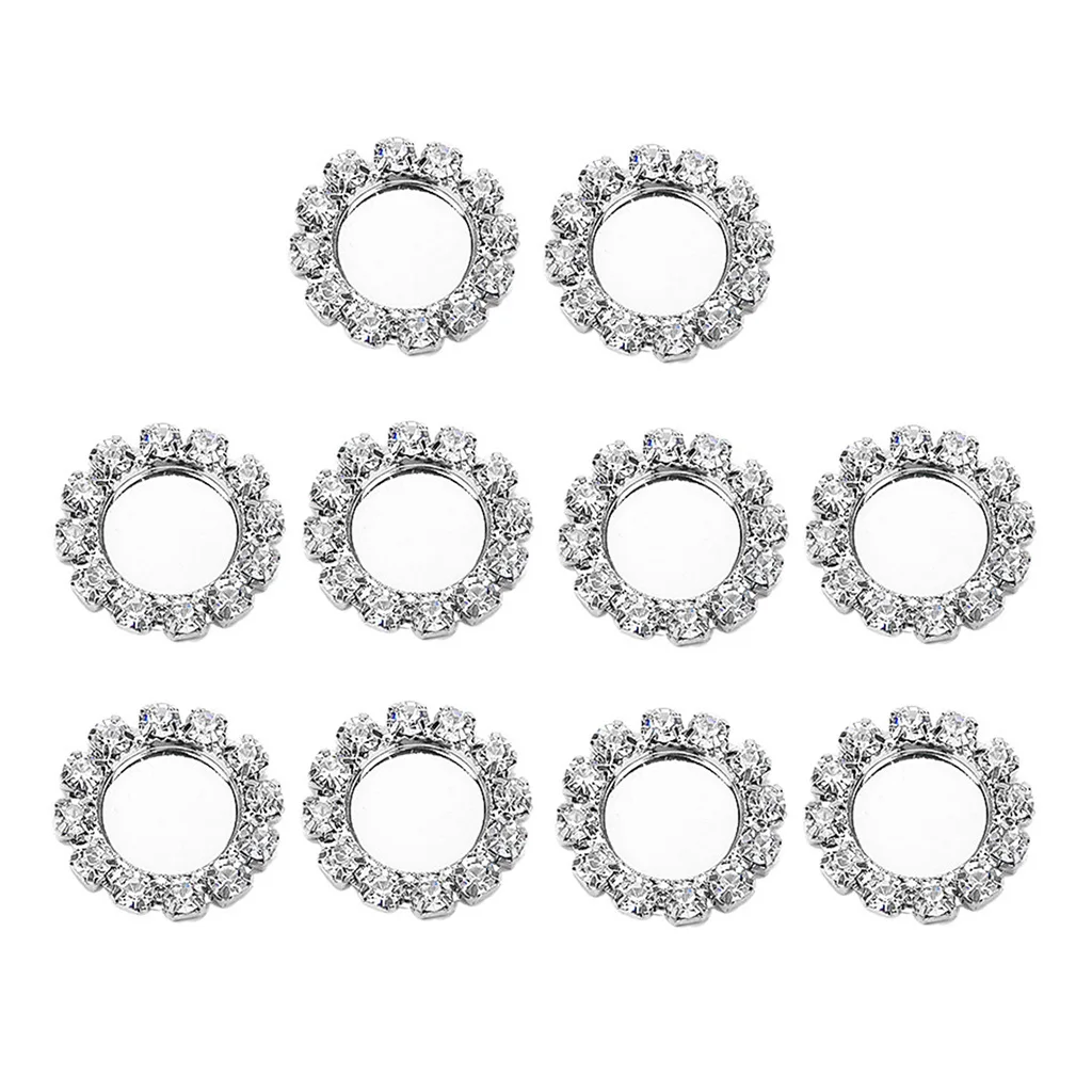 10x Sparkle Fashion Jewelry Base Cabochon Settings Support DIY Settings 8mm Silver Color