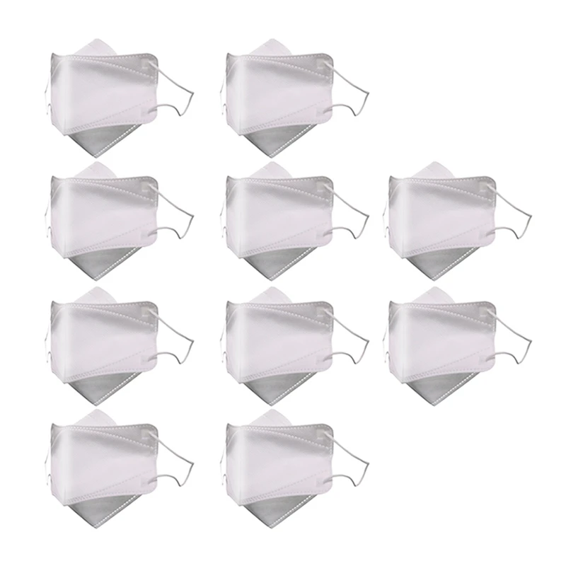 

10Pcs KF94 Face Mask Triple Filter Mask 94% Filtration Adaptable Nose Bar 4-Layer Protective Face Mask Soft & Breathable Aga