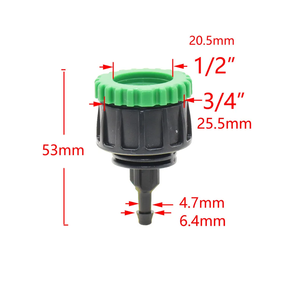 Garden Hose 1/4" To 1/2" 3/4" Female 1/2-Way Tap Y Connector Irrigation 4/7 Faucet Hose Coupler Adapter 1PCS