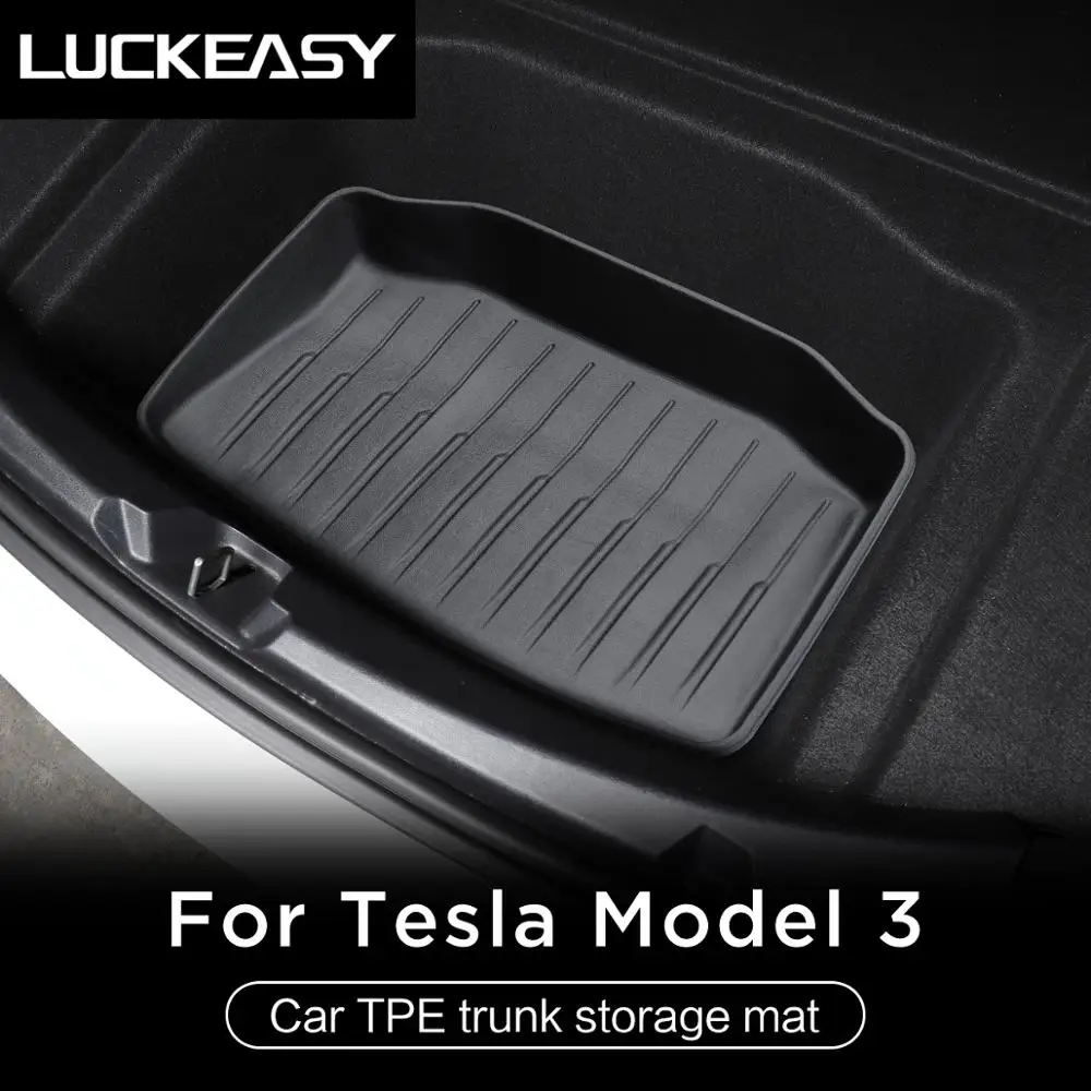 LUCKEASY ТПЭ пользовательские нижние багажные коврики для Tesla Model 3 2017 2019 всепогодные
