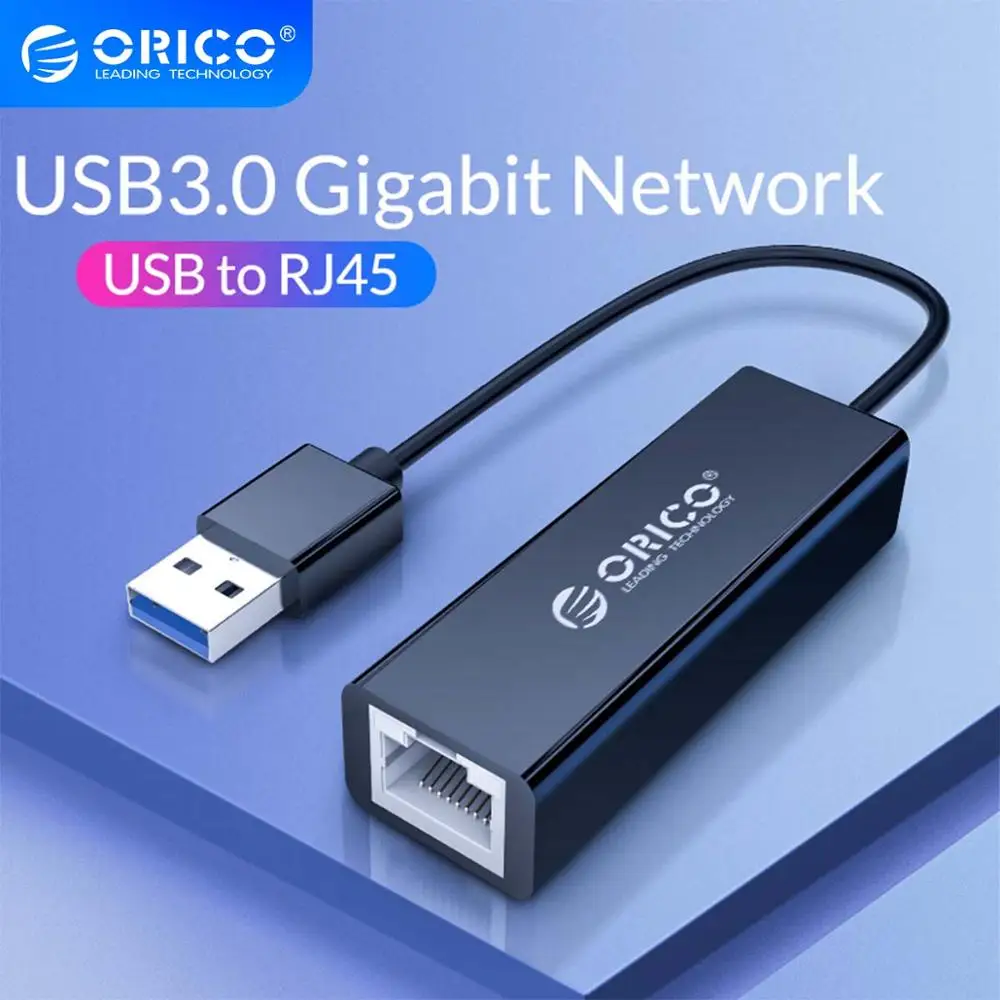 USB 3.0 Type A à un adaptateur Ethernet Gigabit - 10/100 / 1000Mbps - 13CM  Câble - Noir - Orico