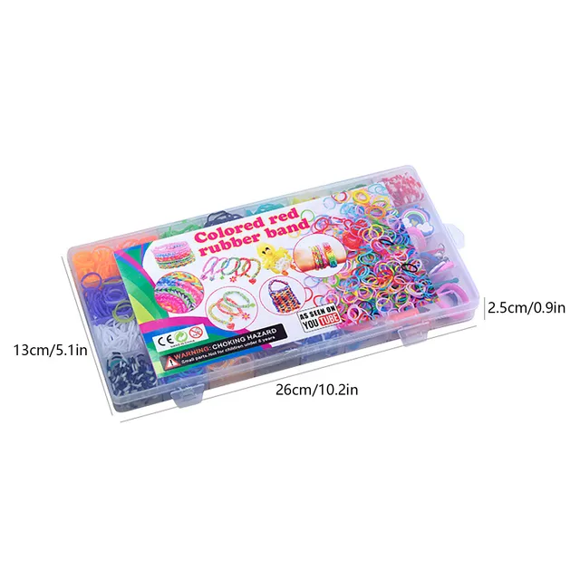 1500 Pieces Rainbow Rainbow Rubber Band DIY Handmade Bracelet Tool Kit Beaded Toys For Girls Elastic Craft Toy Christmas Gifts 5
