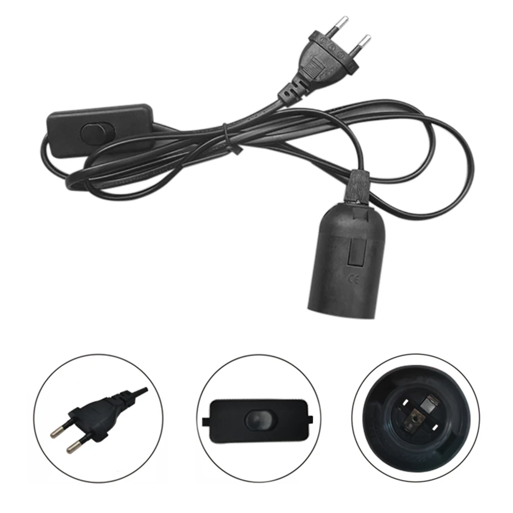 Lamp Base E27 EU US Hanging Pendant LED Light Fixture Lamp Bulb Socket Cord Adapter With On/Off Switch Bases Holder
