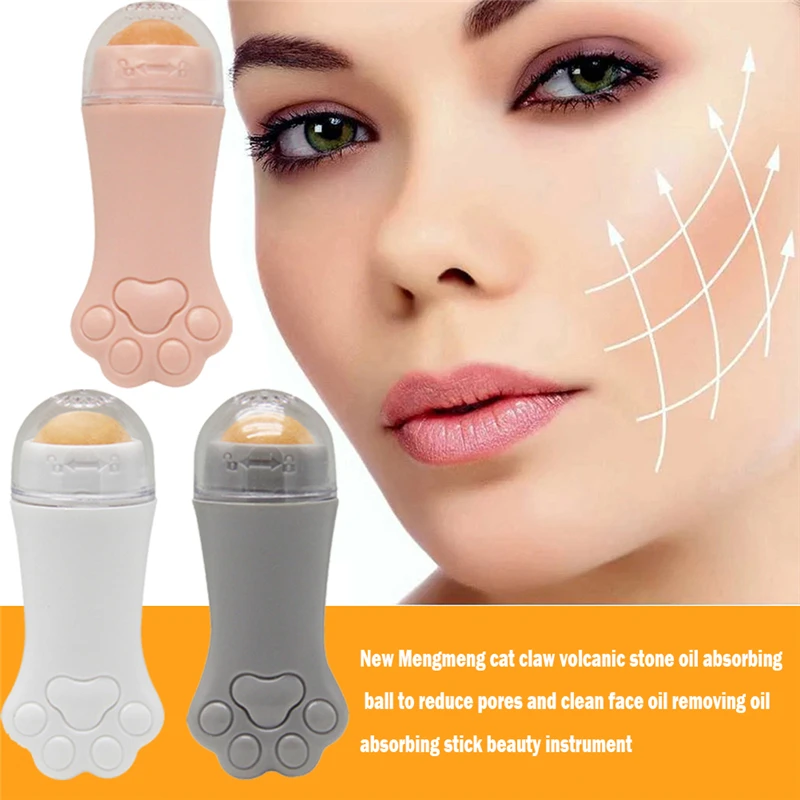 Cat Paw Face Oil Absorbing Roller  Volcanic Stone Blemish Remover Facial Shiny Changing Pores Oil Removal Massage Artifact Tools 2