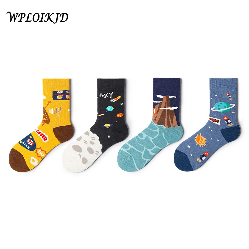 Новинка; высококачественные забавные носки с рисунками из мультфильмов; сезон осень-зима; женские носки в студенческом стиле; Skarpetki Calcetines Mujer