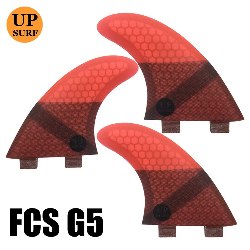 FCS G3/G5 плавники Quilhas FCS плавники для серфинга сотовый плавник из стекловолокна 4 цвета - Цвет: G5 red