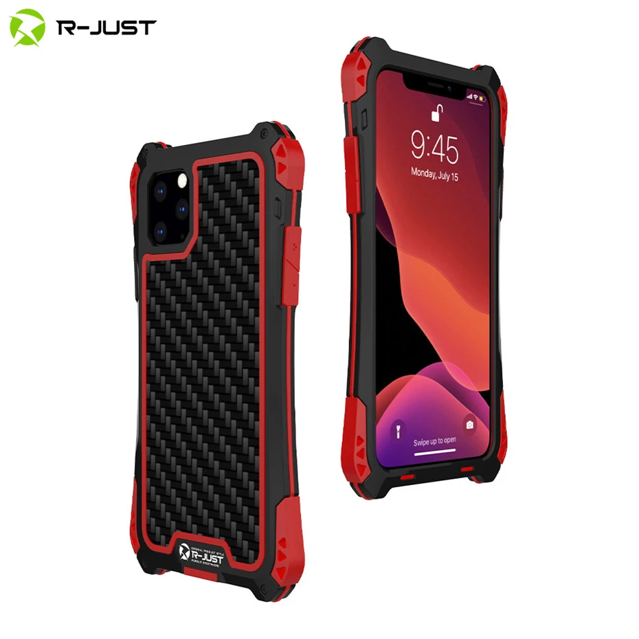 

R-JUST for iPhone 11 Pro Max Waterproof Shockproof Phone Case for iPhone 11 Carbon Fiber Cover Heavy Duty Hybrid Rugged Armor