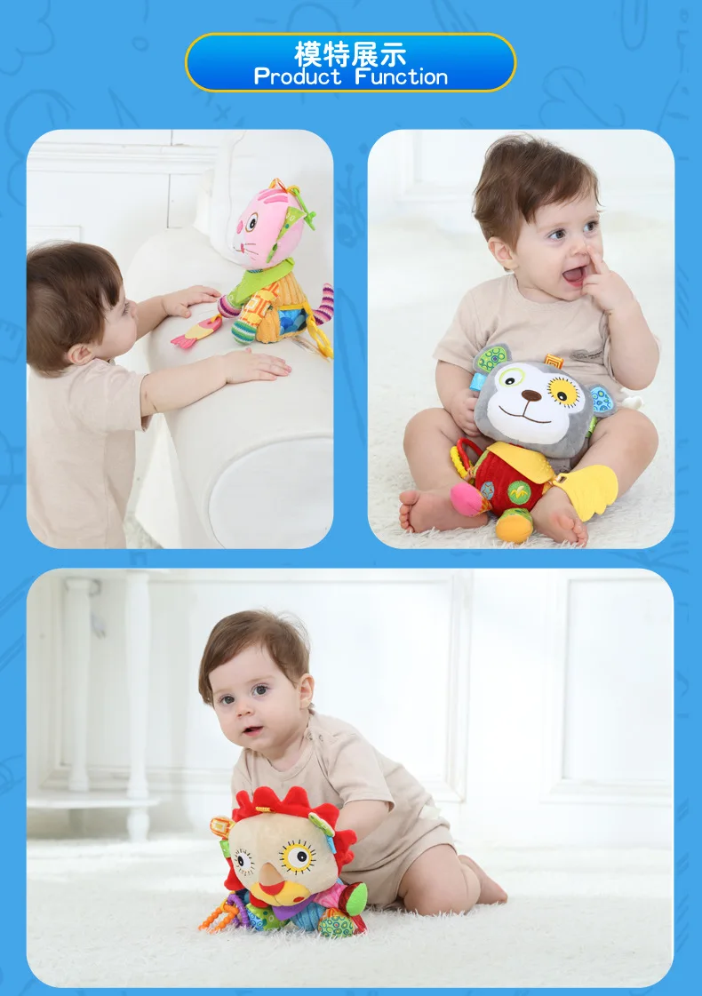 Jollybaby детские плюшевые игрушки 6-12 месяцев Детские одеяла игрушки