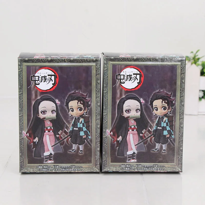 2 шт./компл. 7 см с рисунком из аниме «Демон» Истребительница Kimetsu без Yaiba Q posket камадо Tanjirou Nezuko ПВХ Фигурки Модель Куклы Игрушки Подарки