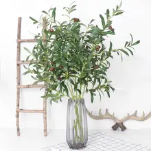 

95cm Artificial platns Leaf Green Olive Branches Simulation Fruit Artificial flowers Leaves Wedding Decorative Bouquet