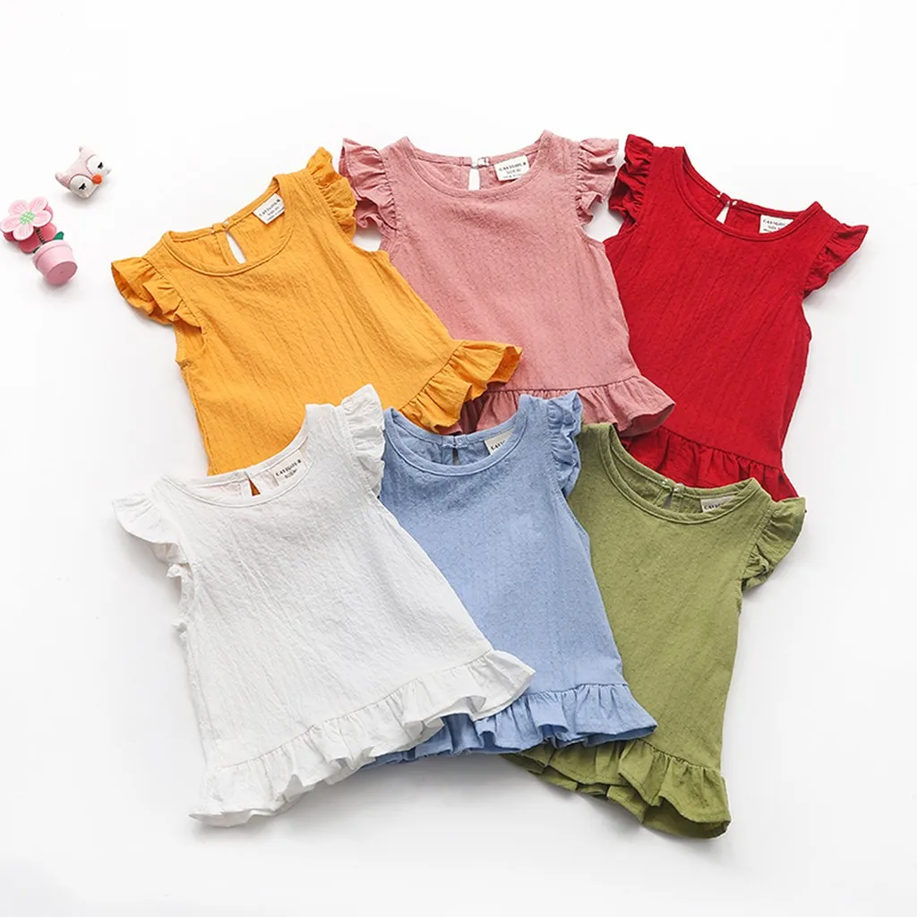 todller girl clothes tops for baby girl summer t shirts Fly Sleeve