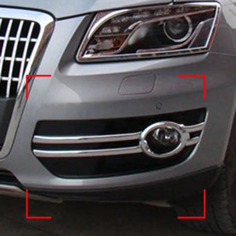 Для-Audi Q5 2009-2012 ABS хромированный передний противотуманный светильник, лампа для гриля, рамка, панель, накладка, авто стиль, украшение, наклейка