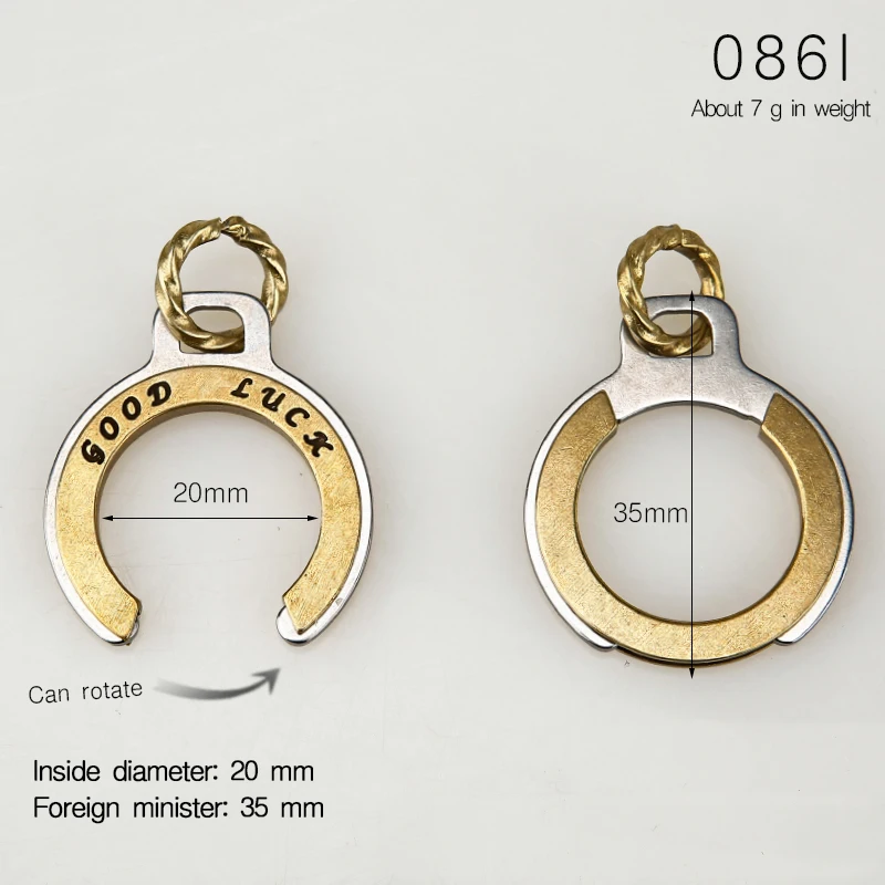 Solid Brass Keychain For Men and Women Car Keychain Wallet Pocket Waist Holder Keyrings Rotatable