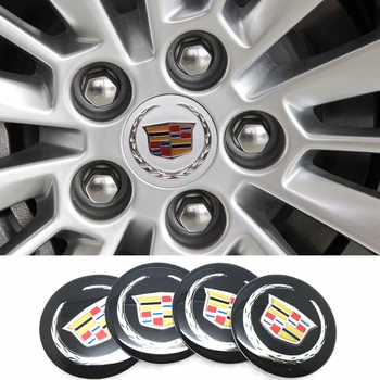 

4Pcs 56mm Car Wheel Center Hub Caps Sticker Emblem Badge for Cadillac ATS CTS SRX XTS XT5 Seville Escalade Deville DTS BLS CT6