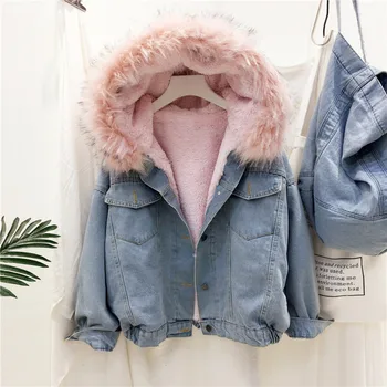 

Warm Women Winter Motorcycle Velvet Jacket Female Short Lapels Fur Thick Korean Version Plus Velvet Jacket 2019 Bomber Jacket