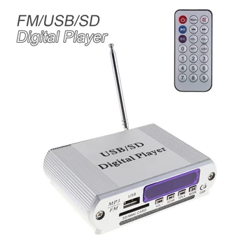 

Mini Dazzle Color LED Level Display Power Amplifier Digital Audio Music Player Remote Control FM MP3 SD USB DVD for Car Home