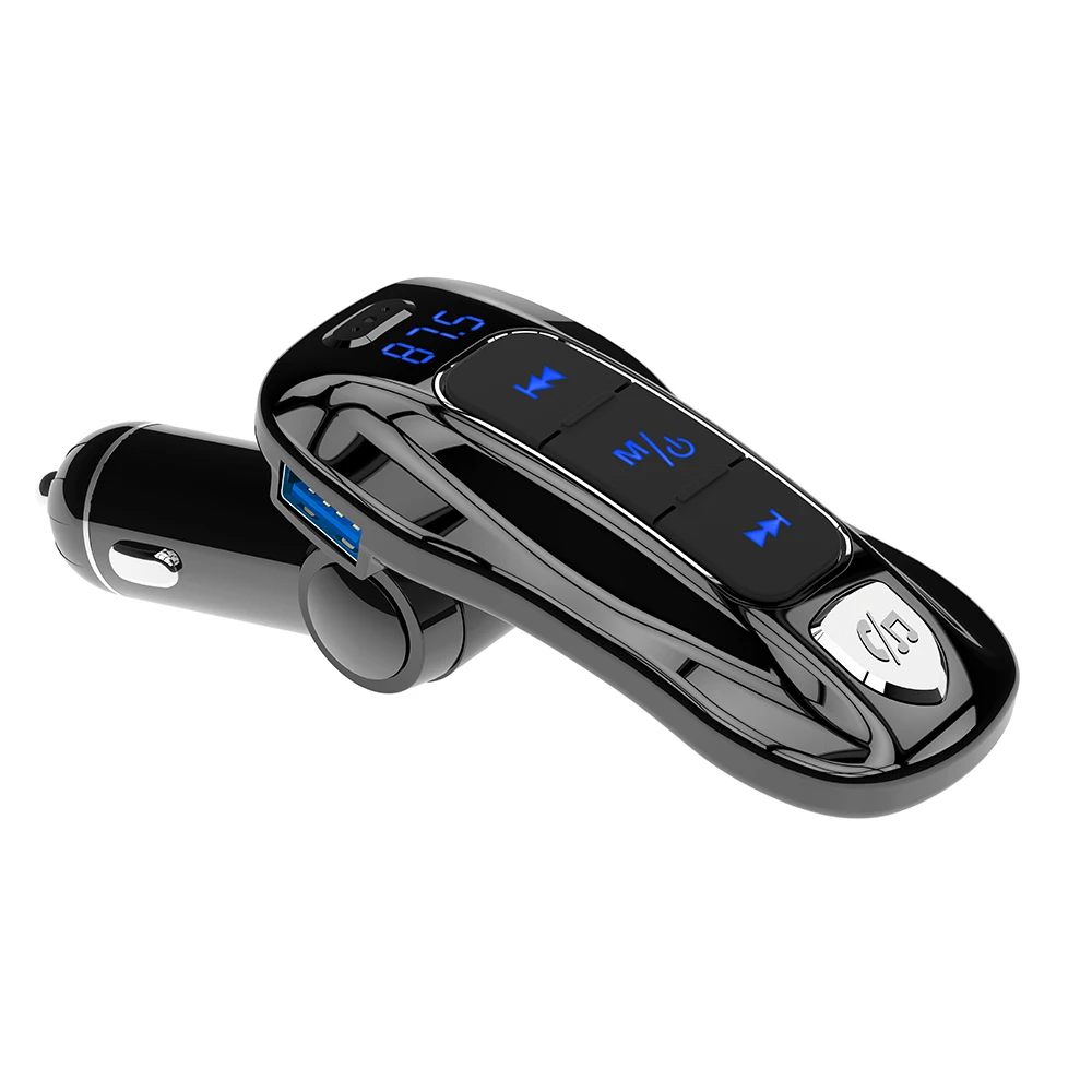 Беспроводной автомобильный комплект громкой связи Bluetooth 5,0, fm-передатчик, TF, автомобильный аудио музыкальный плеер, USB, быстрая зарядка, 3,0, батарея, напряжение, Detectio