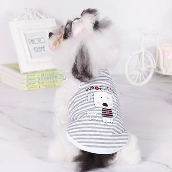 

Summer Cartoon Pet Dog Clothes Dog T-shirt Soft Puppy Dogs Clothes Pet Clothing Stripes Shirt Casual Vests For Small Dogs XS-XL