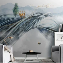 Пользовательские Настенные обои 3D современные абстрактные трехмерные чернила пейзаж Лось фон настенная декоративная живопись