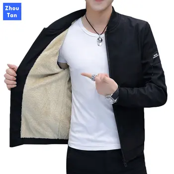 

2020 Men's Bomber Zipper Jackets Winter Male Fleece Warm Coats Casual Streetwear Hip Hop Slim Fit Pilot Jacket Mens Clothing