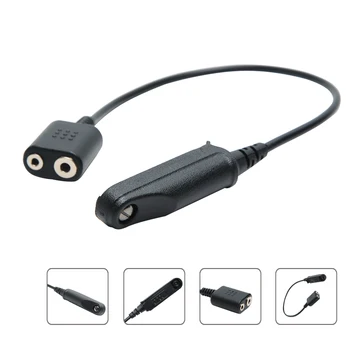 

Hot Sale 2*Audio Cable Adapter For Baofeng UV-XR UV-9R Plus UV-5R BF-888S Walkie Talkie Brand New And High Quality