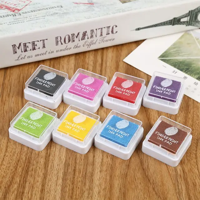 24Pcs Mini Kids Fingerprint Painting Colorful Ink Pad Stamp Partner Baby DIY Art Craft Seal Graffiti Tool Early Educational Toy 2