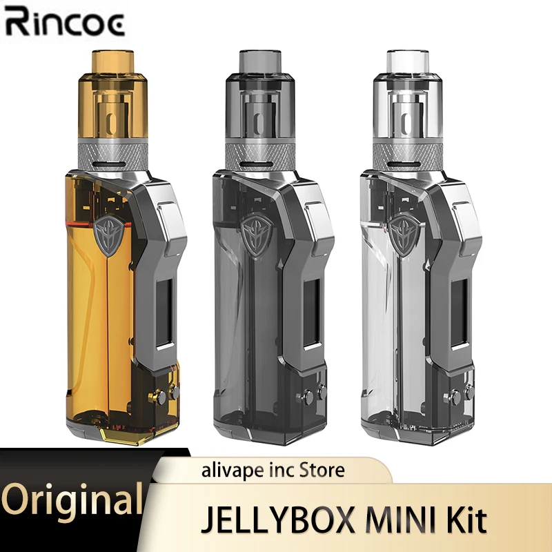 Rincoe-Kit de cigarrillo electrónico JellyBox Mini, Original, 80W, funciona con batería 18650/21700/20700, vaporizador VW/TC