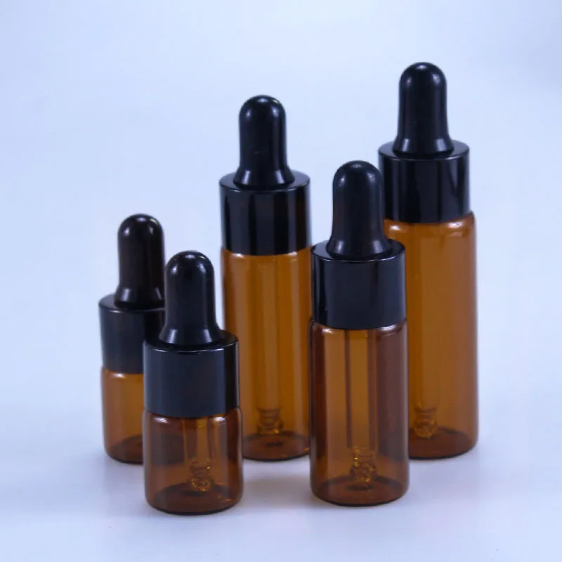 50pcs/lot 5ml 10ml 15ml 20ml Amber Glass Dropper Bottle Jars Vials With Pipette Cosmetic Perfume Essential Oil Bottles refillable bottle refillable cosmetic bottle cosmetic bottle makeup empty bottle dropper bottle