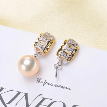 

NEW ARRIVAL 925 Sterling Silver Earrings Mountings Findings Settings Jewelry Parts Fittings Accessories for Pearls Beads Stones