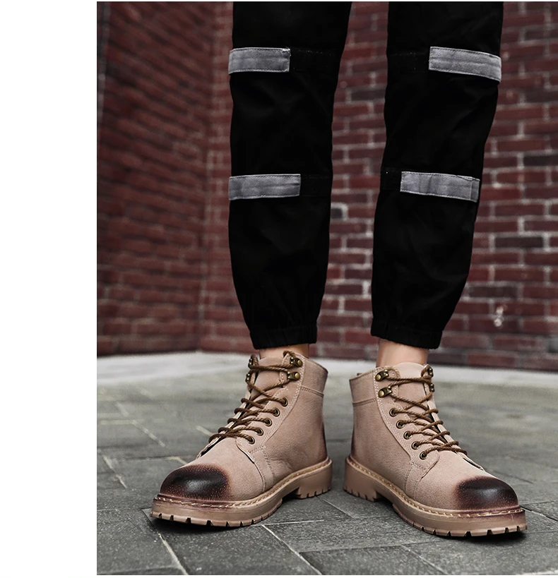Высококачественная Мужская обувь; Zapato; новые стильные удобные мужские ботинки на шнуровке; Лидер продаж; повседневные ботильоны; Мужская обувь; Botines De Hombre66