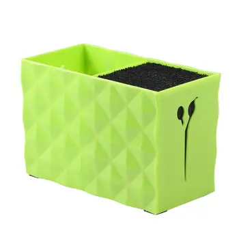 

1pc Scissor Storage Box Double Slots Durable Anti-slip Base Scissor Socket Case for Salon