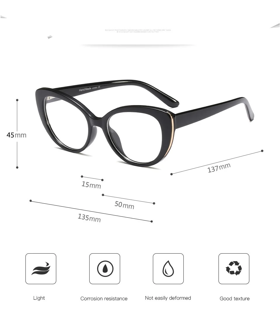 Модный бренд кошачий женские очки плотная прозрачные линзы, очки Ретро Высокое качество Винтаж красный оптические очки Óculos