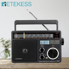 Retekess tr618 rádio portátil fm am sw receptor de rádio com leitor de mp3 digital alto-falante volume grande e alça para garagem em casa