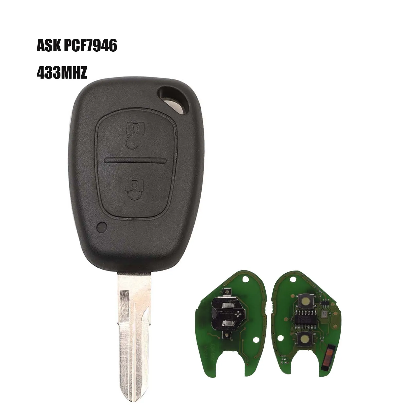 Jingyuqin 10p автомобильный ASK PCF7946 433MHZ дистанционный чехол для ключа чип трансmister для Renault traffix/Master/Vivaro/Movano/Kangoo