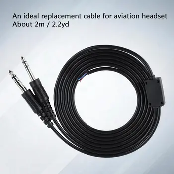 

2m DIY Cable DIY Replacement Cable for Aviation Headphone Headset Plane 1/4 Dual GA Plug Headphone Cable