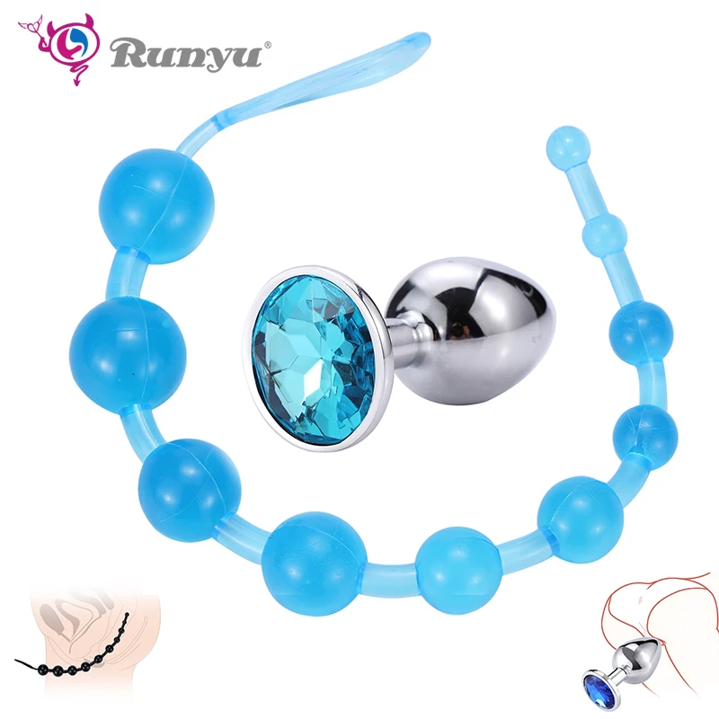 Секс анальные игрушки Runyu для женщин бусины фаллоимитатор Анальный вибратор